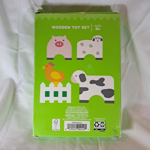 Happy go Fluffy Wooden Toy Stacking Blocks Toy, Farm Animals, 8 Blocks - Picture 2 of 4
